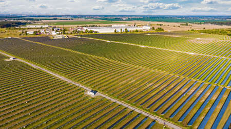 Commercial solar plant installation, solar energy