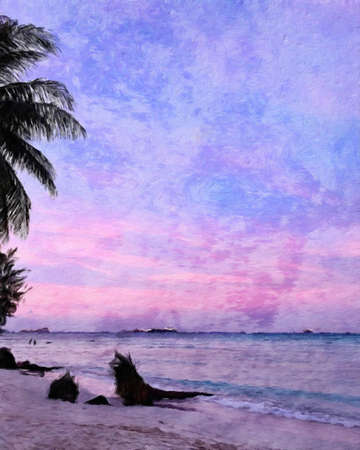 Nature landscape painting in oil pictorial art, famous travel and tourism place, outdoor vacation trend print for poster, paper, textile or canvas. Modern fine arts design wallpaper. Wall art drawingの写真素材