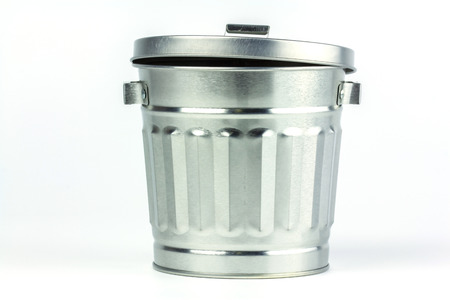 Steel trash canの写真素材