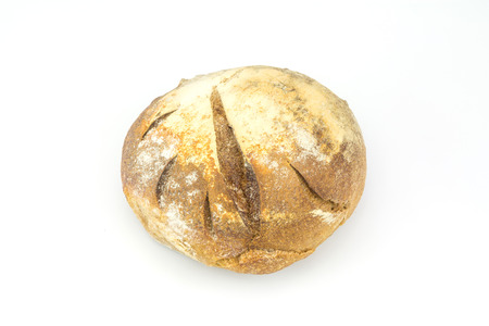 Sourdough bread isolated on white backgroundの写真素材