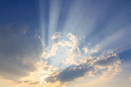 Beam of light and the clouds