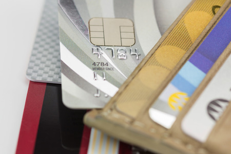 Credit cards in wallet, Soft focus
