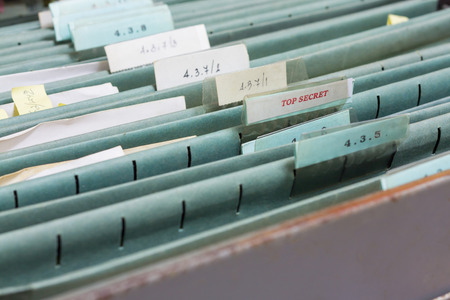 File folders in a filing cabinetの写真素材