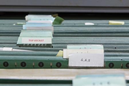 File folders in a filing cabinetの写真素材