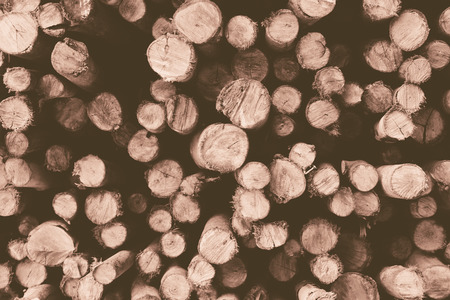 Pile of firewood, Vintage effectの写真素材