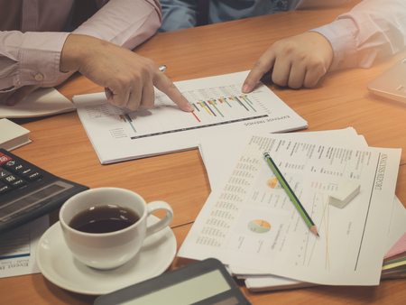 Business concept of office working, business background,Vintage Effectの写真素材