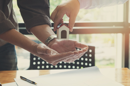 Engineer and Architect concept, Engineer Architects office team working with blueprints, Vintage Effectの写真素材