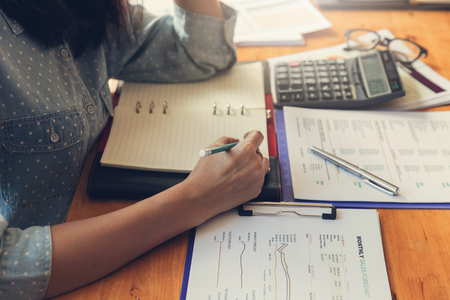 Business and finance concept of office working, Businessman discussing sale analysis Chartの写真素材