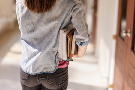 Education concepts, High school Young female student or college studentsの写真素材