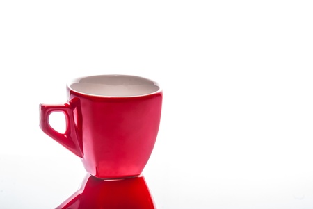 red cup with reflectionの写真素材