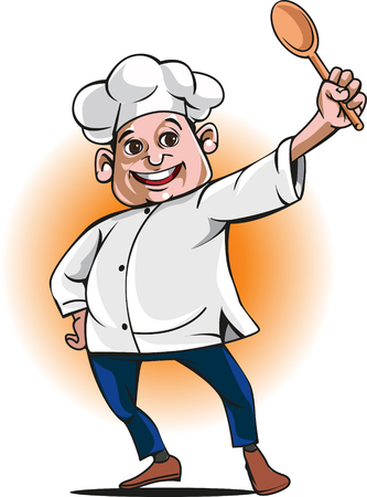 Vector Mascot a Master chef or cookerのイラスト素材