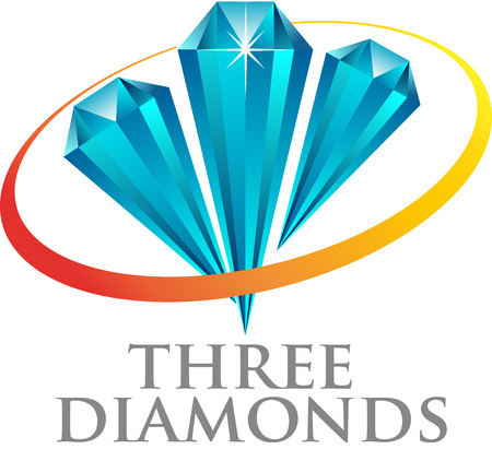 A Vector abstract, three blue diamond symbolのイラスト素材
