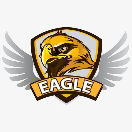 Vector illustration of an eagle or Garuda head emblem.のイラスト素材