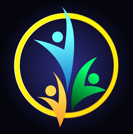 Vector abstract, growing together symbol.のイラスト素材