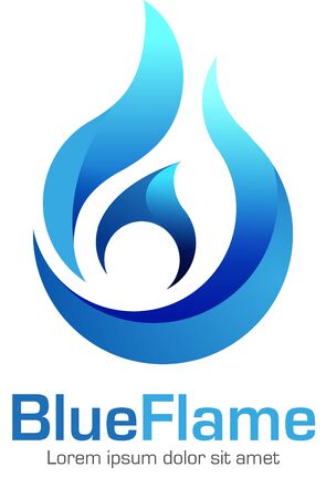 Vector abstract blue flame symbolのイラスト素材