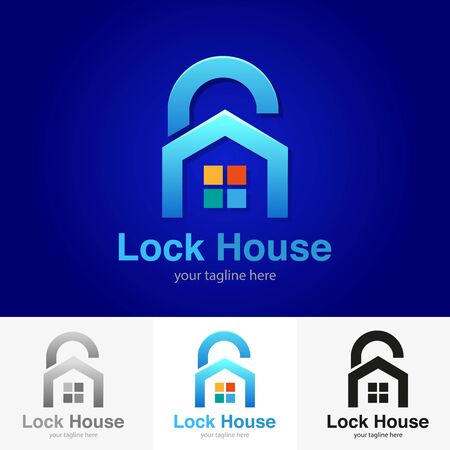 Vector abstract, Security Lock House symbol.のイラスト素材