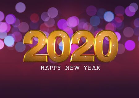 Modified the number 2020, as a symbol of the new year.の写真素材