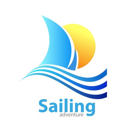 Vector abstract, Sailing adventure symbol;のイラスト素材