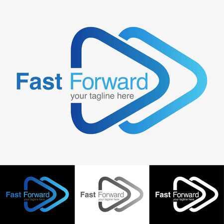 Vector abstract, fast forward logo or symbol.のイラスト素材