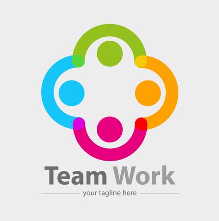 Vector abstract, teamworks symbol or iconのイラスト素材