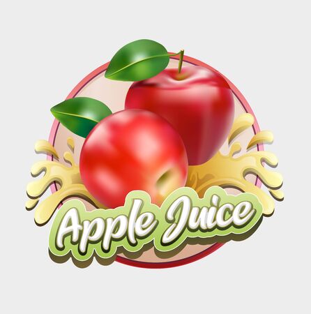 Vector illustration, apple juice symbol.のイラスト素材