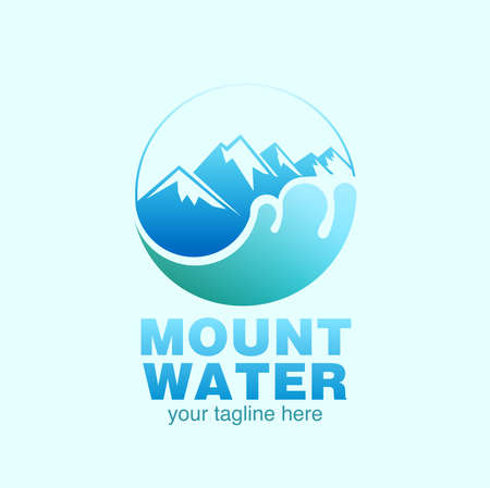 Vector illustration, mountain water logo or symbolのイラスト素材