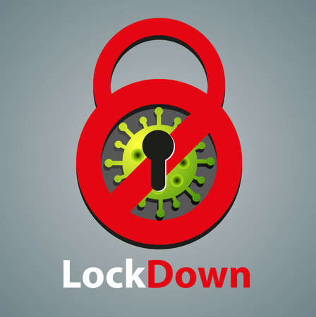 Vectorm abstract, lock down, to prevent the spread of corona virus outbreaks.