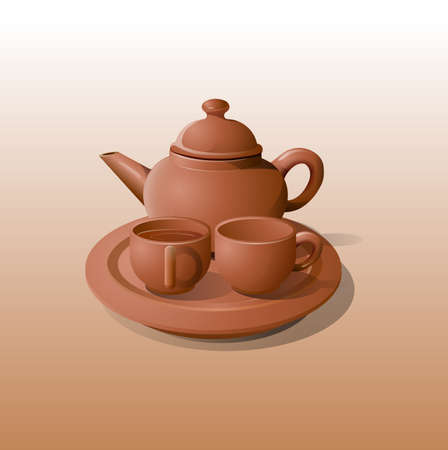 vector illustration, modification of the shape of the teapot.のイラスト素材