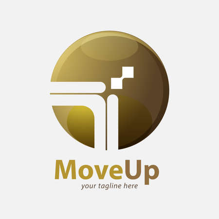 Vector abstract golden move up symbolのイラスト素材