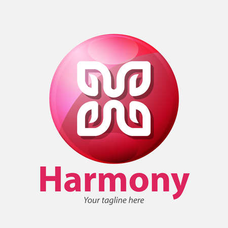 Vector abstract, modification letter H as a Harmony symbol or logo.のイラスト素材