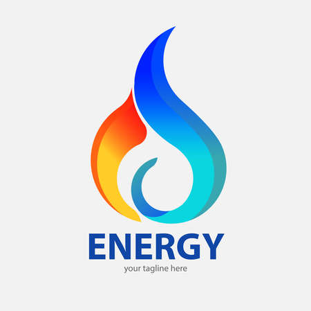 Vector abstrac, flame energy symbol for oil and gas logo companyのイラスト素材