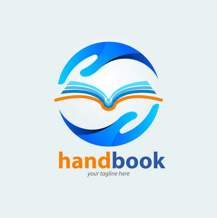 Abstract vector, hands holding book for literacy program.のイラスト素材
