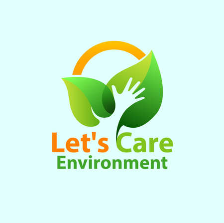 Vector abstract, Lets Care environment nature symbolのイラスト素材