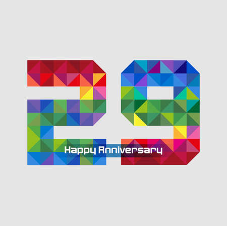Vector abstract, modification number 29 for symbol or icon celebration twenty nine year happy anniversary.のイラスト素材