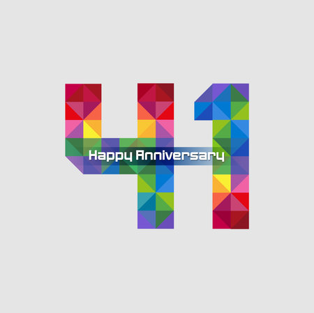 Vector abstract, modification number 41 for symbol or icon celebration forty one year happy...