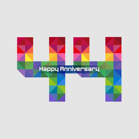 Vector abstract, modification number 44 for symbol or icon celebration forty four year happy anniversary.のイラスト素材