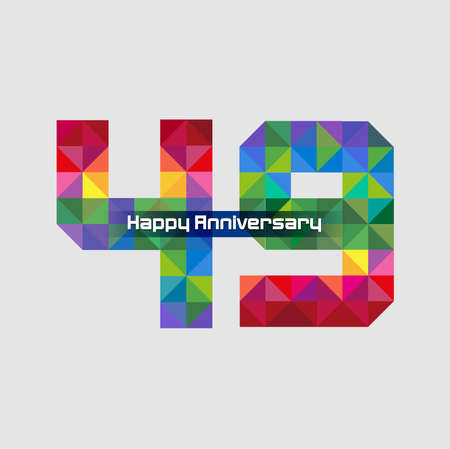 Vector abstract, modification number 49 for symbol or icon celebration forty nine year happy anniversary.のイラスト素材