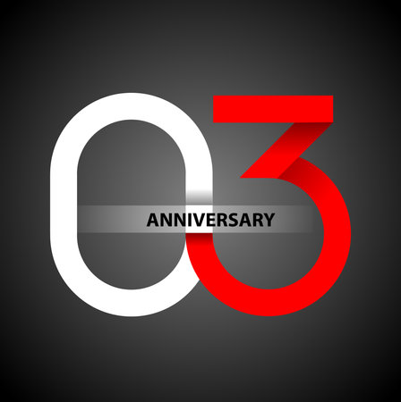 Vector abstract, modification 03 number for anniversary symbol or icon.のイラスト素材