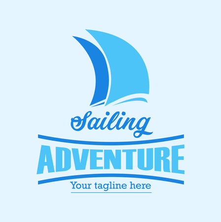 Vector illustration, Sailing adventure icon or symbolのイラスト素材