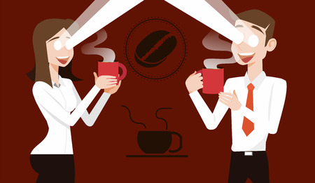 Coffee best quality. Officer must be motivated by the energy drink.のイラスト素材