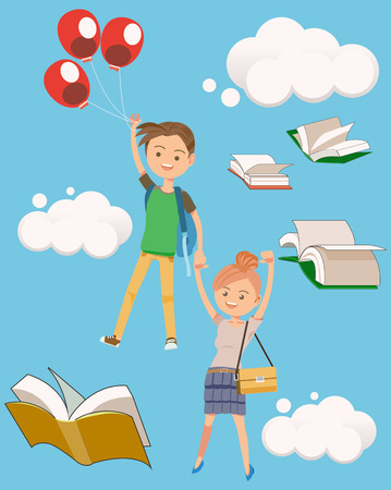 The study of knowledge.Fun learning.Success of education.のイラスト素材
