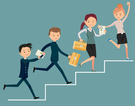 New employees in the office. The success of the operation. Team has quality.のイラスト素材