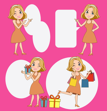 A character with advice on beauty productsのイラスト素材