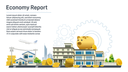 Economy of the city report conceptのイラスト素材