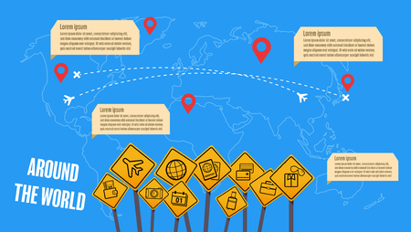 Infographic for Traveling together conceptのイラスト素材