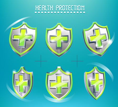 health protection guard concept. Strong body to far from germs. Effective disease prevention.のイラスト素材