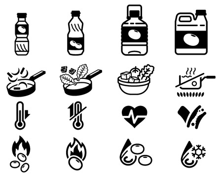 oil product and attribute of soybean general product icon.のイラスト素材