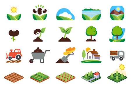 Small house farming and Agriculture in the area is abundant.のイラスト素材
