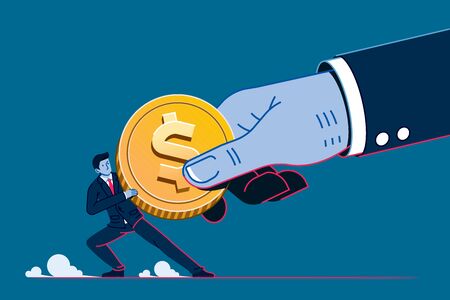 Business competition with large investors. The grab of trade and investment benefits.のイラスト素材