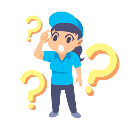 female staff have questions about work or services.のイラスト素材